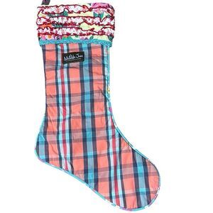 Matilda Jane once upon a time plaid ruffle stocking Christmas holiday reversible
